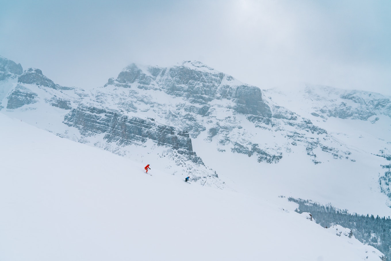 Skiing off the Goats Eye chair