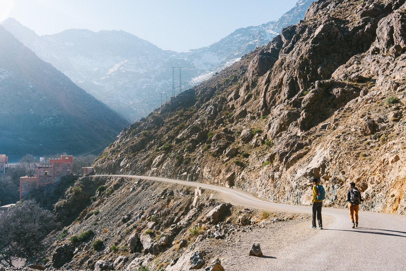 Starting the hike to Toubkal