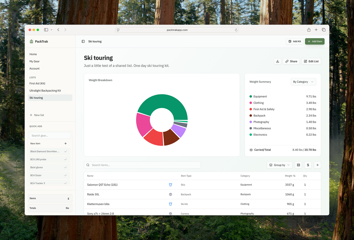 Track every item with detailed information
